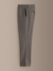 Brown Signature Slim Fit Marzotto Italian Wool Puppytooth Suit Trousers - Image 6 of 9