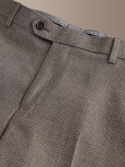 Brown Signature Slim Fit Marzotto Italian Wool Puppytooth Suit Trousers - Image 8 of 9