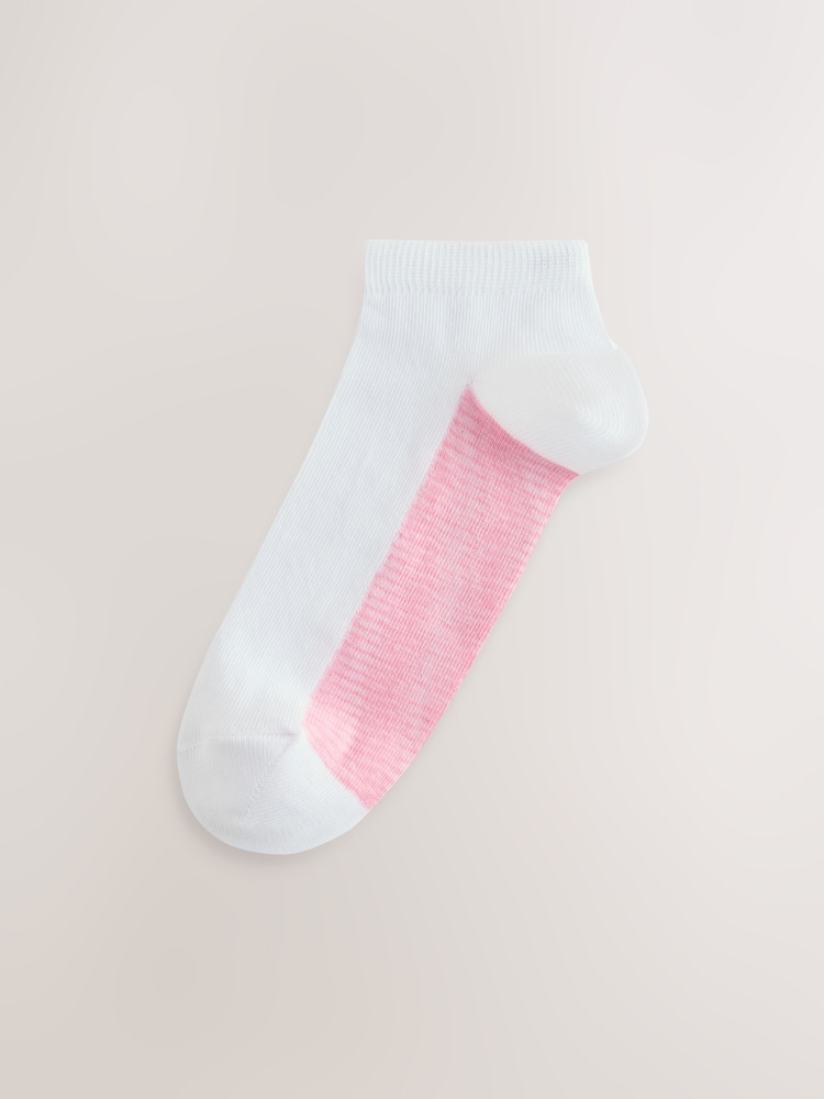 White / Pink Spacedye Footbed Trainer Socks 4 Pack - Image 2 of 7