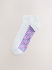 White / Pink Spacedye Footbed Trainer Socks 4 Pack - Image 3 of 7