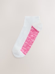 White / Pink Spacedye Footbed Trainer Socks 4 Pack - Image 4 of 7