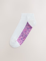 White / Pink Spacedye Footbed Trainer Socks 4 Pack - Image 5 of 7