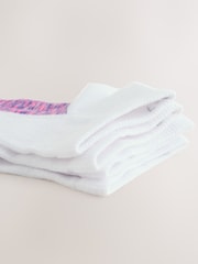 White / Pink Spacedye Footbed Trainer Socks 4 Pack - Image 6 of 7