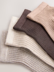 Neutral Supersoft Ribbed Trainer Socks 4 Pack - Image 6 of 7