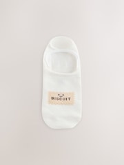 White Biscuit Motif Invisible Socks 4 Pack - Image 2 of 7