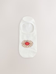 White Biscuit Motif Invisible Socks 4 Pack - Image 3 of 7