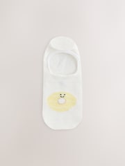 White Biscuit Motif Invisible Socks 4 Pack - Image 4 of 7