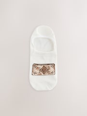 White Biscuit Motif Invisible Socks 4 Pack - Image 5 of 7