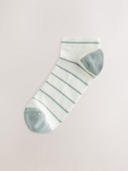 Cream/Multicolour - Stripe Ribbed Trainer Socks 4 Pack - Bild 2 von 7