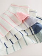 Cream/Multicolour - Stripe Ribbed Trainer Socks 4 Pack - Bild 6 von 7