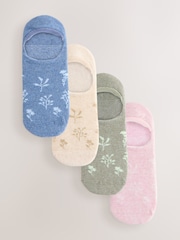 Pastel Floral Invisible Socks 4 Pack - Image 1 of 7