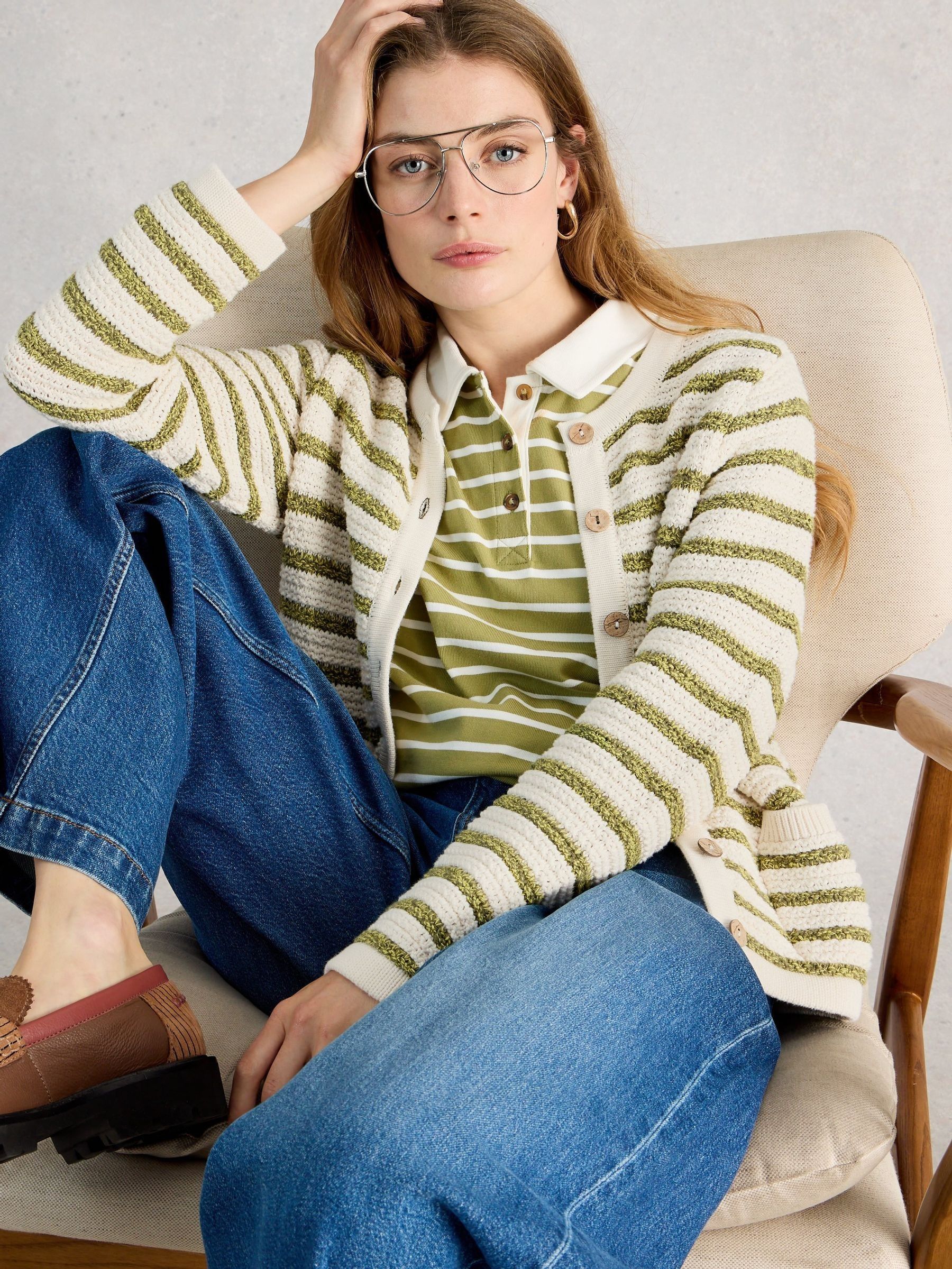 White Stuff Women's Stuff Belle Stripe Cardigan