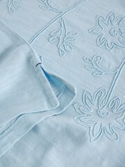 White Stuff Blue Gina Embroidered T-Shirts - Image 2 of 2