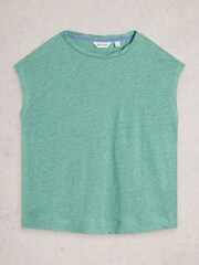 White Stuff Green Rowan Linen T-Shirt - Image 1 of 2