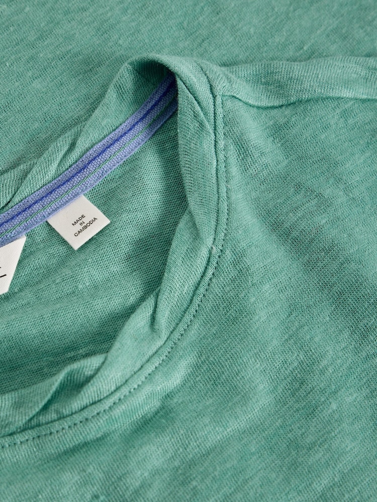 White Stuff Green Teal Rowan Linen T-Shirt - Image 6 of 6 White Stuff Green Teal Rowan Linen T-Shirt - Image 6 of 6