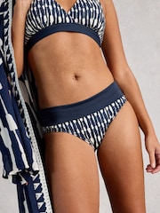 White Stuff Blue Reversible Fold Down Bikins Bottom - Image 1 of 7