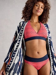 White Stuff Blue Reversible Fold Down Bikins Bottom - Image 3 of 7