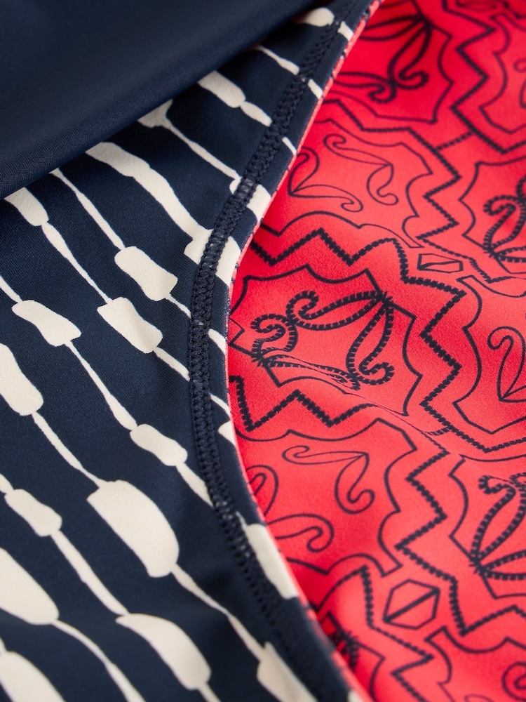 White Stuff Blue Reversible Fold Down Bikins Bottom - Image 7 of 7