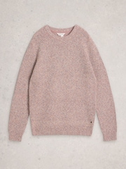White Stuff Pink Tadley Twist Crew Neck Jumper - Image 1 of 2