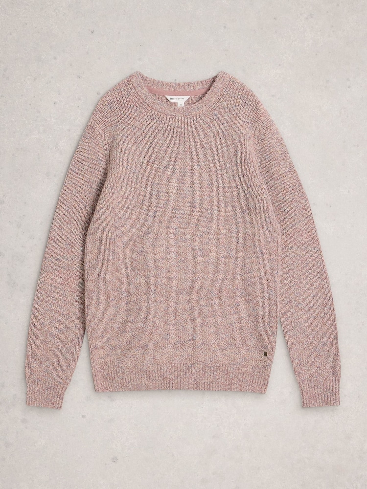 White Stuff Pink Tadley Twist Crew Neck Jumper - Image 1 of 2 White Stuff Pink Tadley Twist Crew Neck Jumper - Image 1 of 2