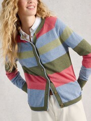 White Stuff Green Lulu Stripe Cardigan - Image 1 of 6