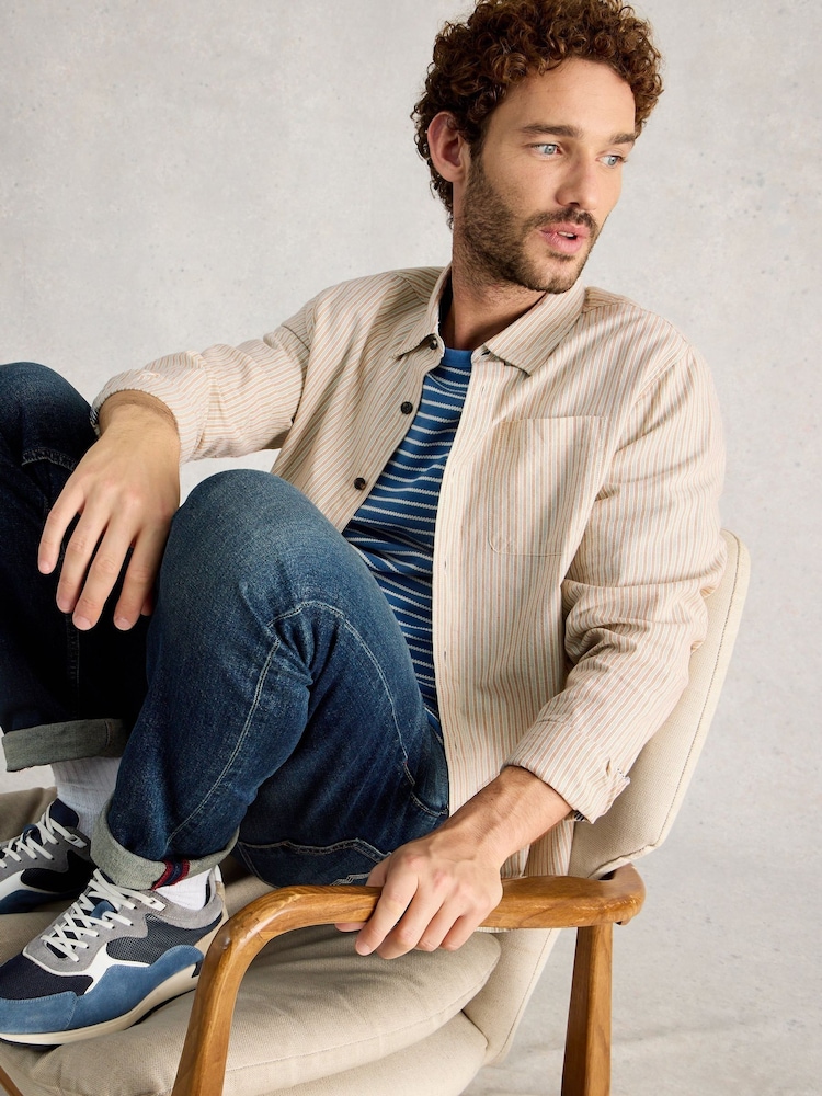 لون طبيعي - قميص مخطط Bruton من White Stuff - Image 1 of 6