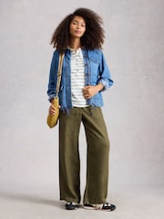 White Stuff Blue Beth Stripe 3/4 Sleeve Shirt - Image 3 of 6