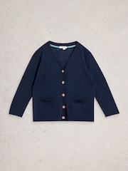 White Stuff Blue Nova Linen Blend Cardigan - Image 5 of 6