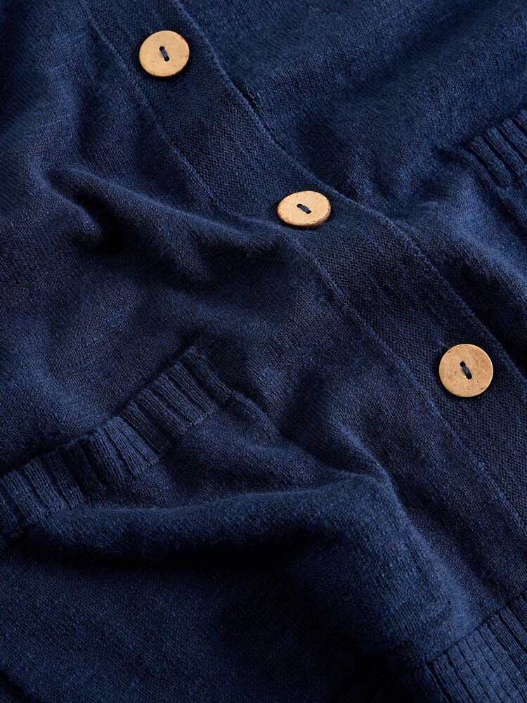 White Stuff Blue Nova Linen Blend Cardigan - Image 6 of 6