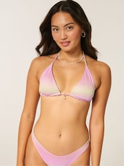 Hollister Pink Shimmer Charm Triangle Bikini Top - Image 1 of 4