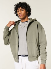 Hollister Green Boxy Full Zip Hoodie - Image 1 of 2