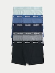 Hollister Blue Classic Length Fly Front Boxer Briefs 5 Pack - Image 1 of 2