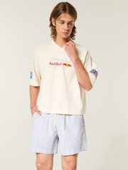 Hollister Blue Linen Mid Thigh Shorts - Image 1 of 4