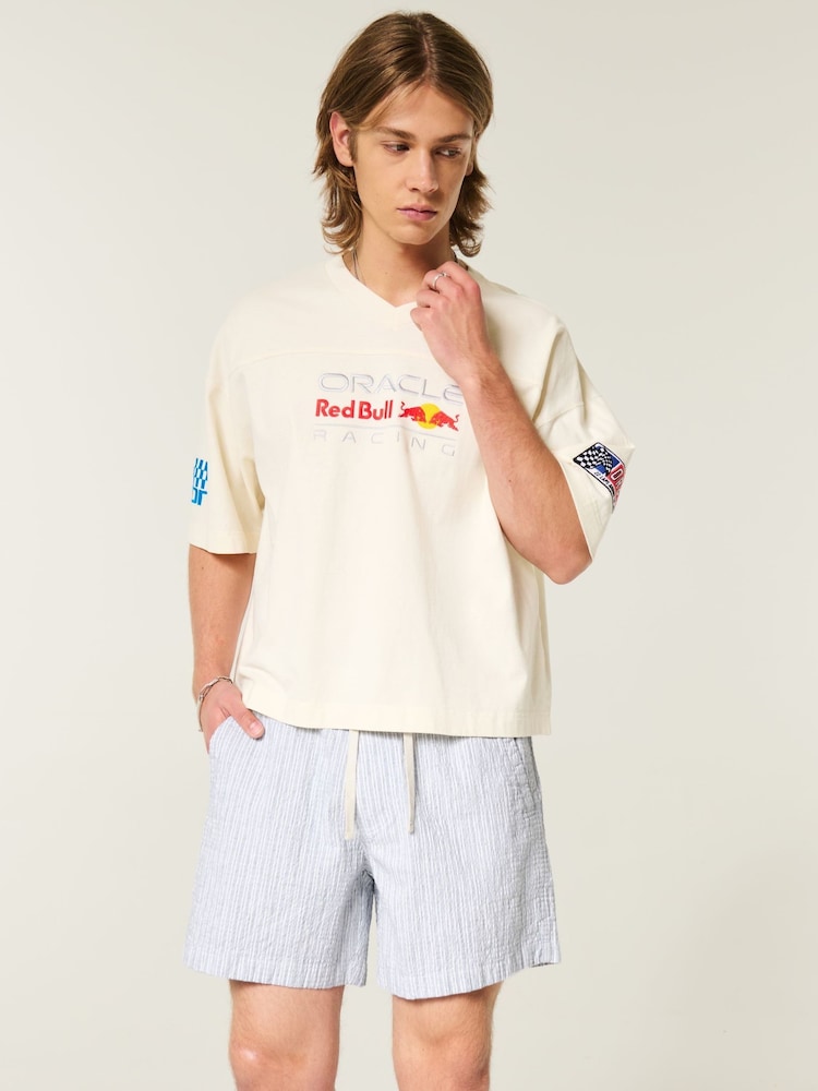 Hollister Blue Linen Mid Thigh Shorts - Image 1 of 4