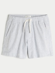 Hollister Blue Linen Mid Thigh Shorts - Image 3 of 4