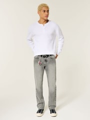 Hollister Grey Slim Straight Leg 5 Pocket Trousers - Image 1 of 2
