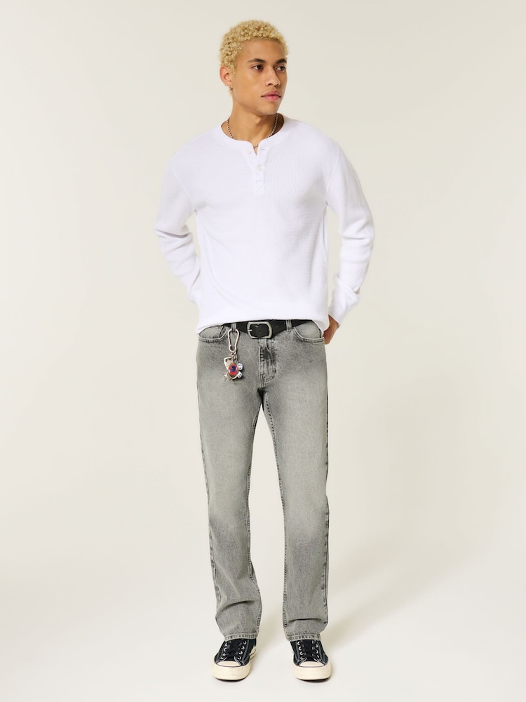 Hollister Grey Slim Straight Leg 5 Pocket Trousers - Image 1 of 2