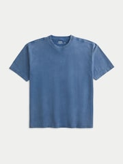 Синий - Hollister Heavyweight Boxy T-Shirt With Micro Logo - Изображение 1 2