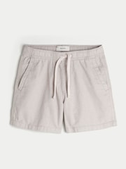 Hollister Grey Linen Mid Thigh Pull-On Shorts - Image 2 of 3