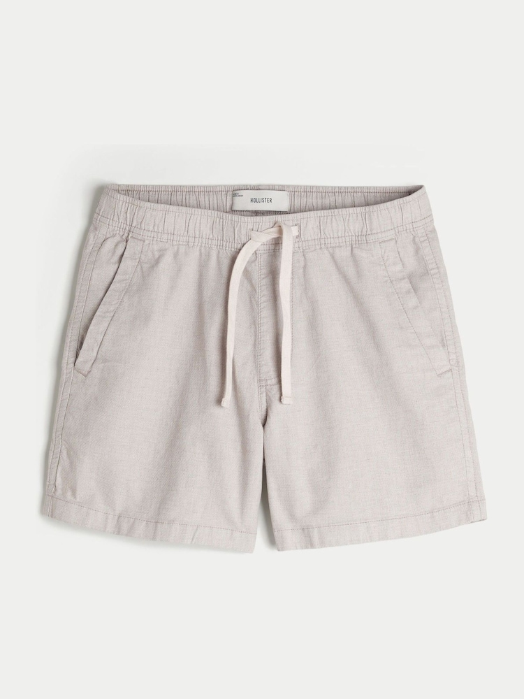 Hollister Grey Linen Mid Thigh Pull-On Shorts - Image 2 of 3