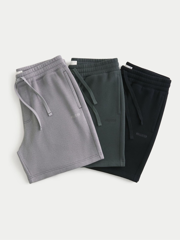 Hollister Grey Above-The-Knee Twill Pull-On Shorts 3 Pack - Image 1 of 2