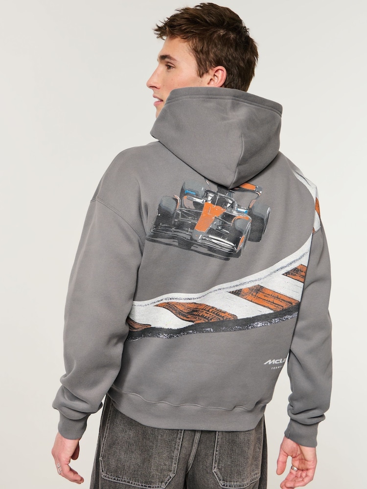 Hollister Grey McLaren Boxy Pop-Over Hoodie - Image 1 of 5