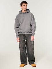 Hollister Grey McLaren Boxy Pop-Over Hoodie - Image 3 of 5