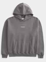 Hollister Grey McLaren Boxy Pop-Over Hoodie - Image 4 of 5
