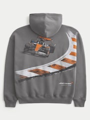 Hollister Grey McLaren Boxy Pop-Over Hoodie - Image 5 of 5