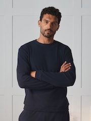 Navy Long Sleeve Waffle Pyjamas Set - Image 2 of 8