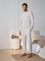 Light Grey Long Sleeve Waffle Pyjamas Set - Image 1 of 8