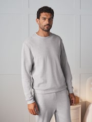 Light Grey Long Sleeve Waffle Pyjamas Set - Image 2 of 8