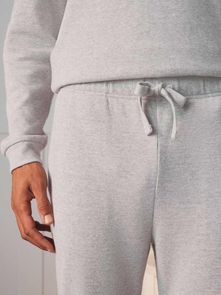 Light Grey Long Sleeve Waffle Pyjamas Set - Image 8 of 8 Light Grey Long Sleeve Waffle Pyjamas Set - Image 8 of 8