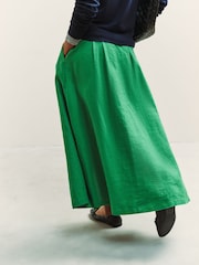 Green N. Premium 100% Linen Midi Skirt - Image 5 of 9